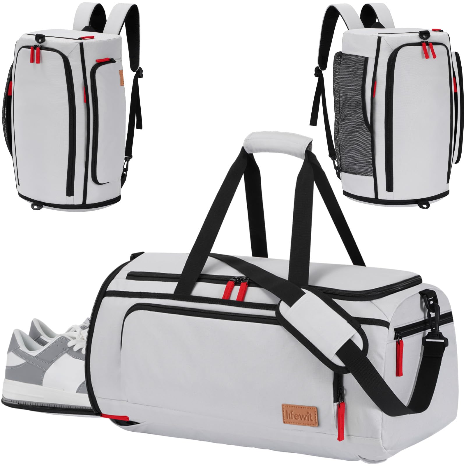 Lifewit Gym Bag for Men & Women with Shoe Compartment, 40L Carry On Duffle Bag for Travel, 3 In 1 Waterproof Weekender Workout Overnight Sports