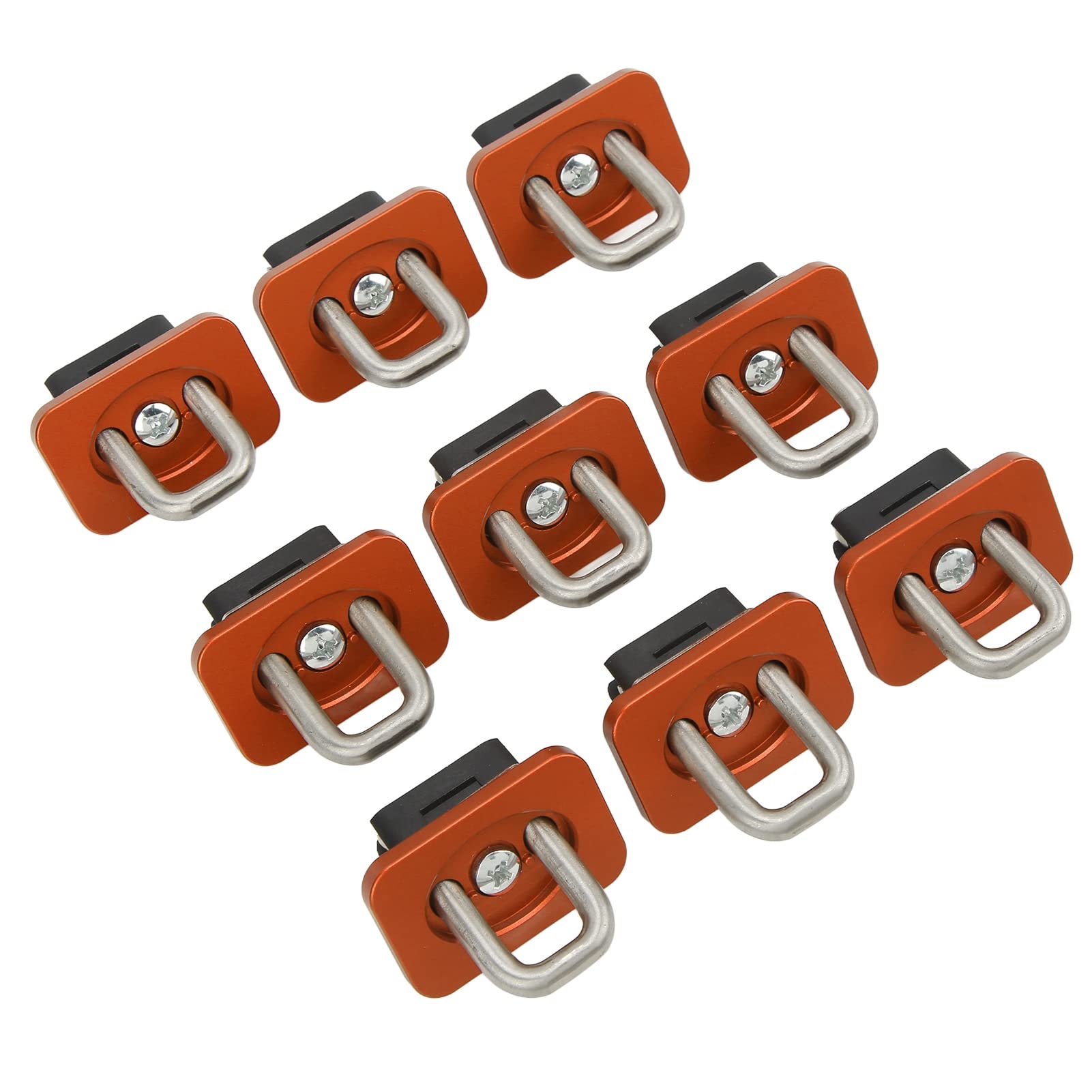 Anclajes de amarre para cama de camión, resistentes, 1000 libras, rodamientos de carga, anillos retráctiles de acero inoxidable para Silverado Sierra Colorado Canyon, 9 unidades (Naranja)