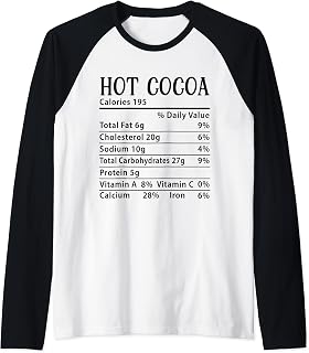 Hot Cocoa Nutrition Facts Raglan Baseball Tee