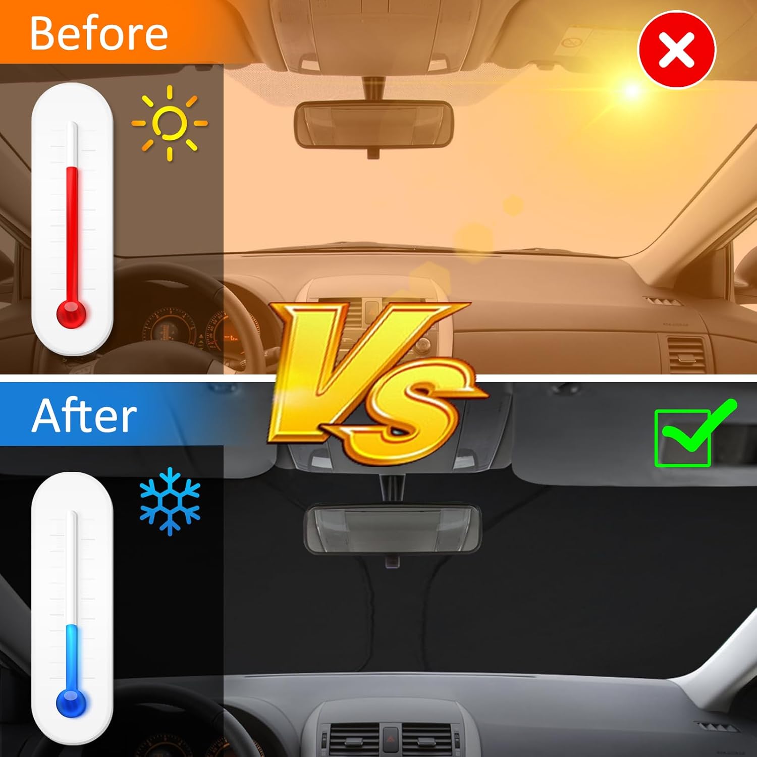 D-Lumina Windshield Sun Shade for 2006-2012 Toyota RAV4, Foldable Front Sun Visor Protector Blocks UV Rays, RAV-4 SUV Interior Accessories Pack & Unpack Easily