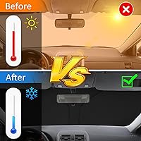 Vista 5 de D-Lumina Parasol para parabrisas para Toyota RAV4 2006-2012, protector de visera frontal plegable que bloquea los rayos UV, accesorios interiores