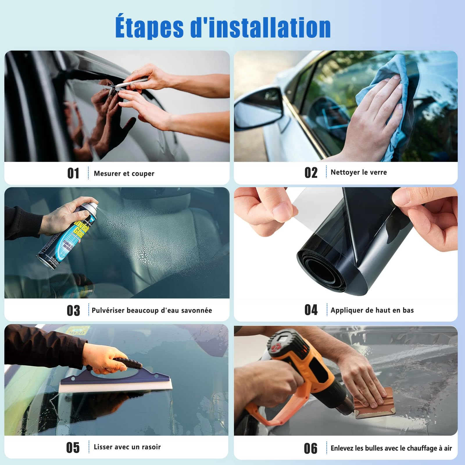 ARANA Film teinté pour vitres Automobiles, 35% TLV céramique, 305 cm x 50 cm, Pare-Soleil UV/Chaleur et Protection de la Vie privée pour Voitures particulières et camions (10" x 20 Pieds)