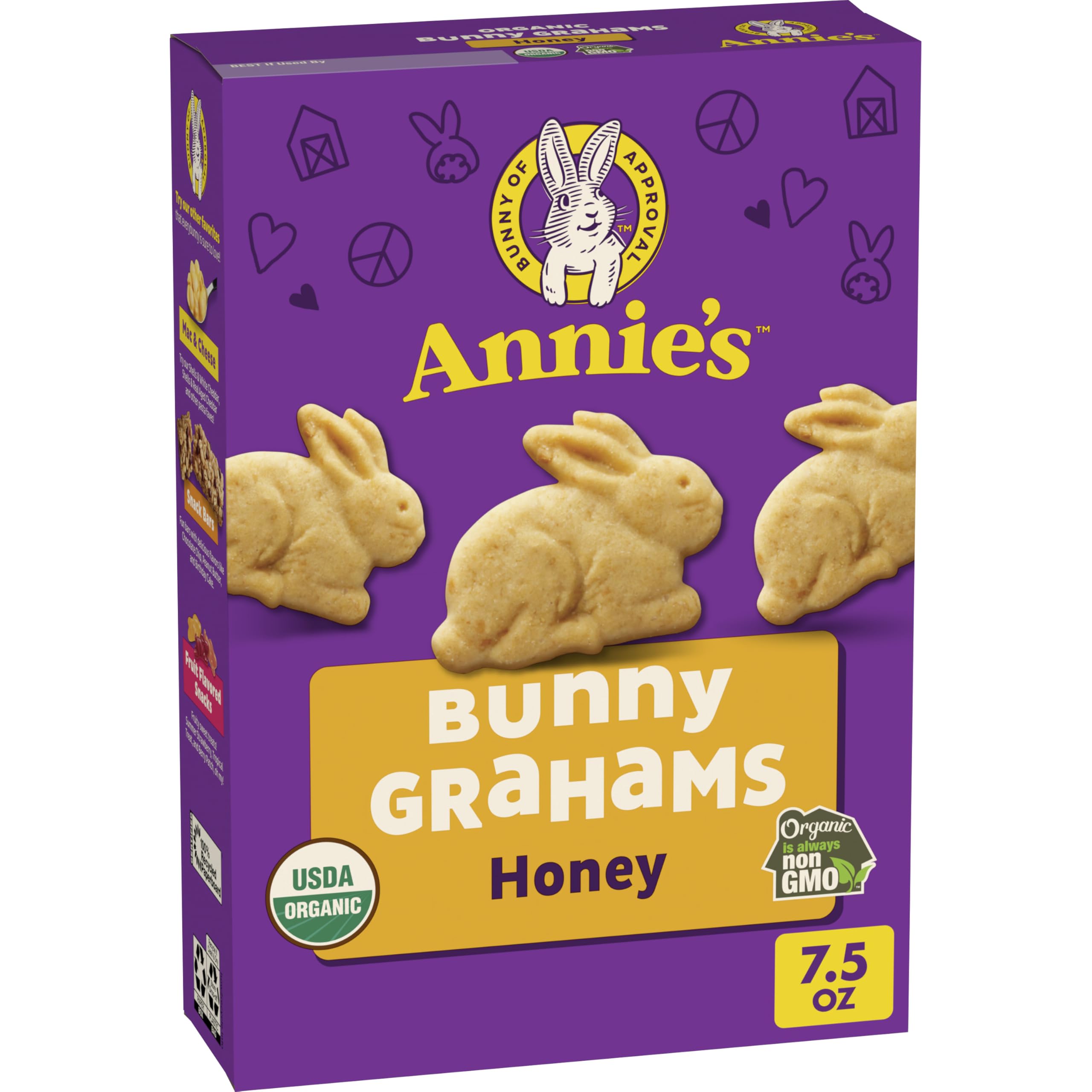 Organic Baked Bunny Grahams Snacks, Honey, 7.5 oz.