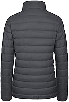 Vista 3 de MAGCOMSEN Chaqueta acolchada ligera para mujer, con 3 bolsillos, con cremallera, cuello alto, abrigo de forro polar de invierno