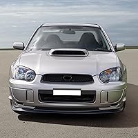 Vista 4 de Alerón frontal compatible con Subaru Impreza WRX STI 2004-2005 Estilo Sti PP negro divisor de alerón frontal de IKON MOTORSPORTS