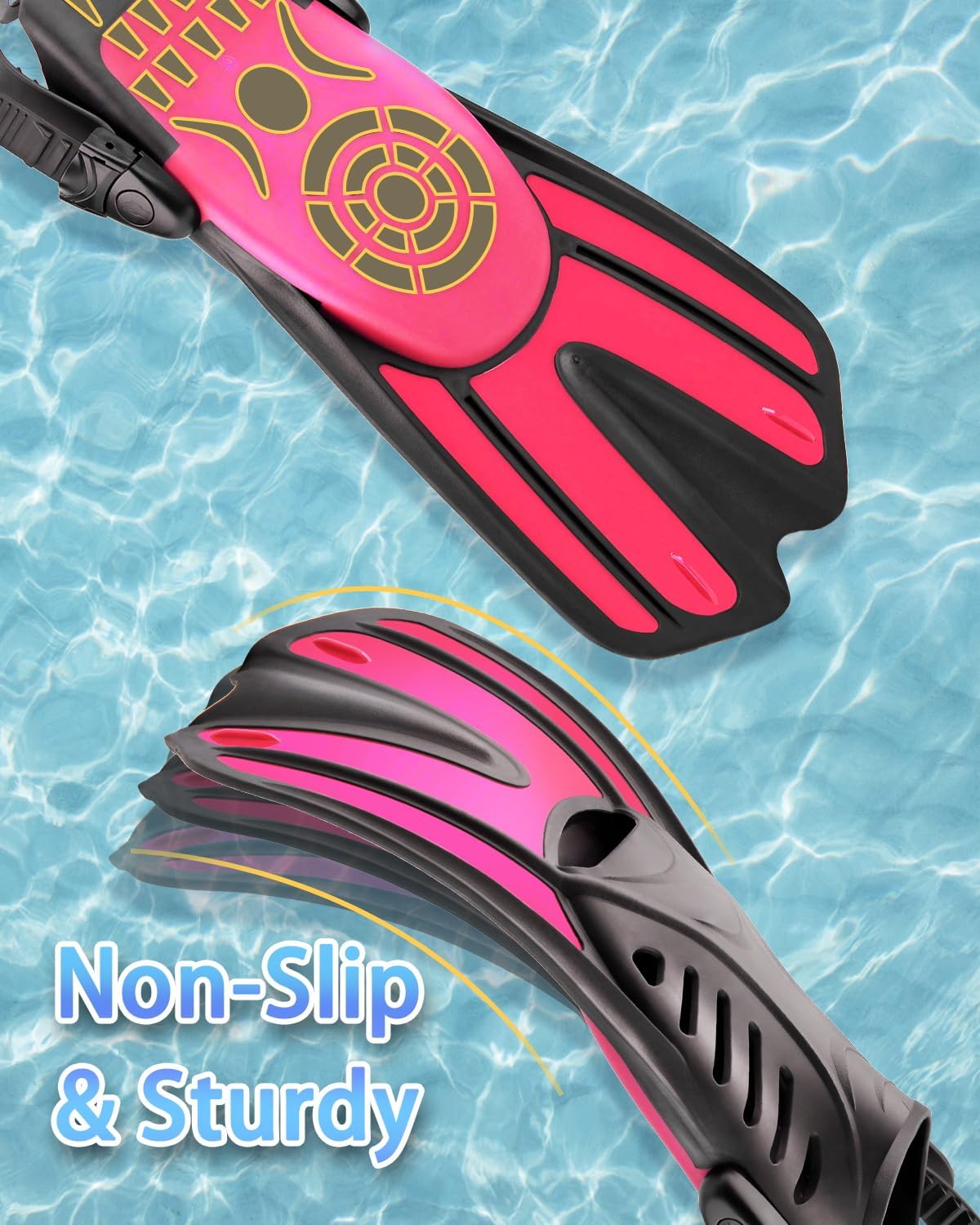 Snorkeling Gear for Adults, 4 in 1 Adult Snorkel Set with Panoramic View Snorkel Mask, Dry Top Snorkel, Adjustable Short Fins and Travel Bag, Snorkel Set with Fins for Snorkeling Diving - Image 5