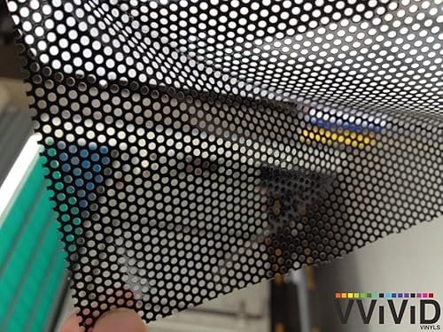 VViViD Rollo adhesivo de vinilo negro perforado de una sola vía para ventana de privacidad (25 x 48 pulgadas)