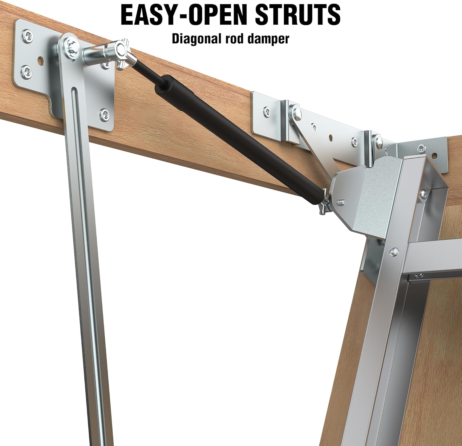 Aluminum Attic Ladder Lightweight and Portable Attic Access Door with Stairs 54" L x 25" W,350-pound Capacity Household Attic Pull Down System for 7-10 ft Ceiling Heights