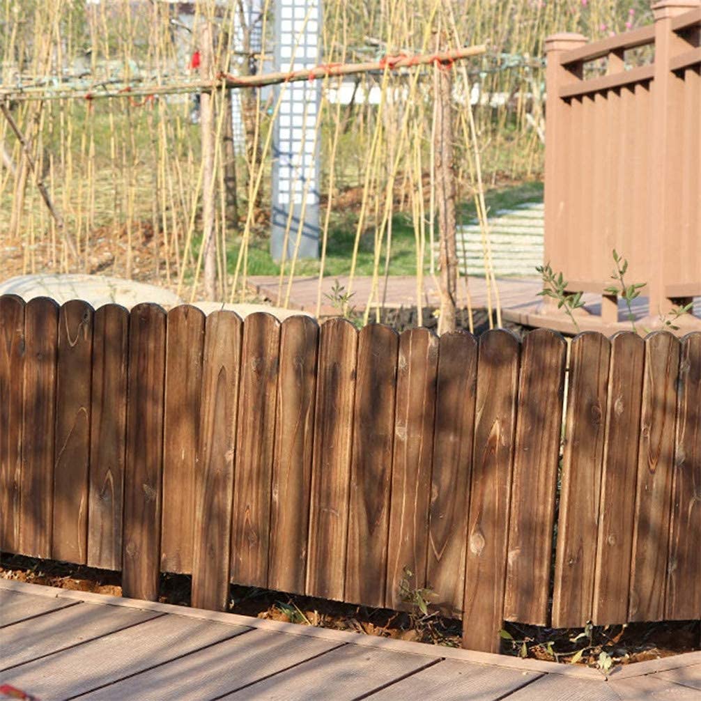 Paneles de madera para valla de jardín para plantas de flores y vallas de piscina, color carbonizado, 120 x 40 cm