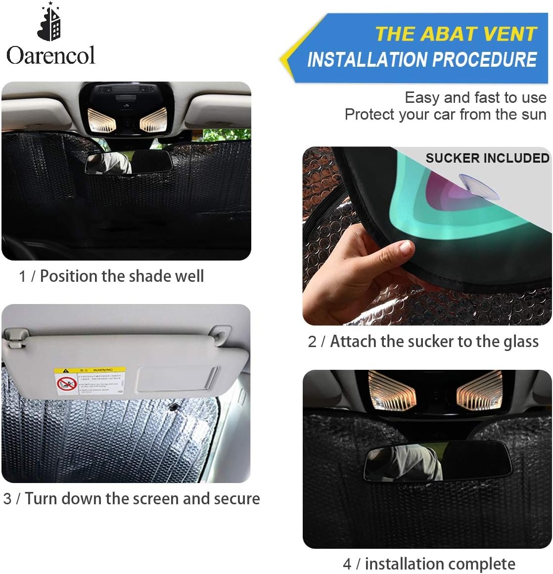 Fantasy Scary Laugh Cat Black Cheshire Halloween Car Windshield Sun Shade Foldable UV Ray Sun Visor Protector Sunshade to Keep Your Vehicle Cool (55" x 27.6") image 5