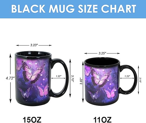 Vista 5 de Hyturtle Taza de café personalizada de mariposa para niñas y mujeres, regalos de cumpleaños y Navidad para amantes de las mariposas, regalo