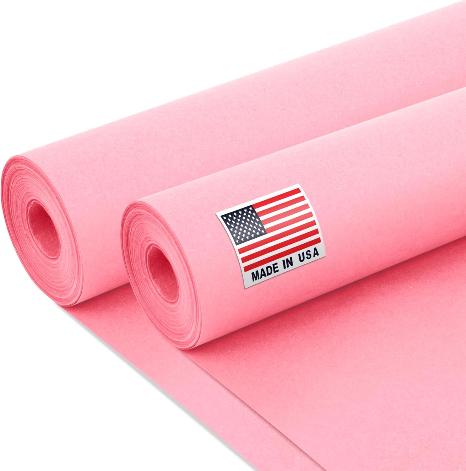 24" x 1200" (100 ft) Pink Kraft Paper Roll (Value Pack of 2), 45 lbs Thickness, Made in USA Colored Craft Paper for School, Bulletin Board - Odorless, Non-Toxic, Safe for Kids