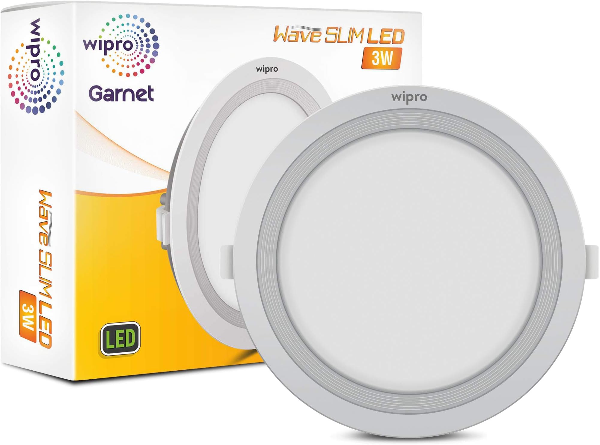 Wipro Garnet 3-Watt Wave Slim Panel Light (Cool Day Light, White)