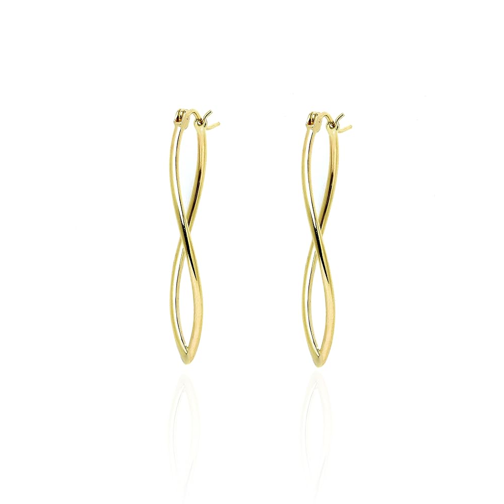 Amazon | SL Gold Imports ピアス 14K 先の尖った楕円形フープ