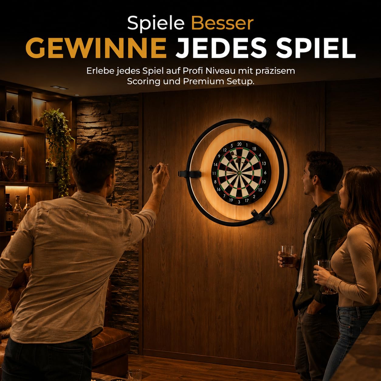 König Design Autodarts Komplettset mit 3x OV9732 100° Kameras & 6000K LED Ring – Automatisches Dart Zählsystem für Steel Darts
