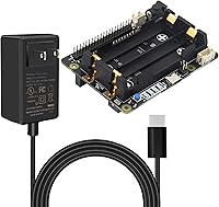 Vista 1 de Geekworm Raspberry Pi 4 UPS con adaptador de corriente, X728 (máximo 5.1V 6A) UPS y placa de administración de energía + adaptador de corriente tipo