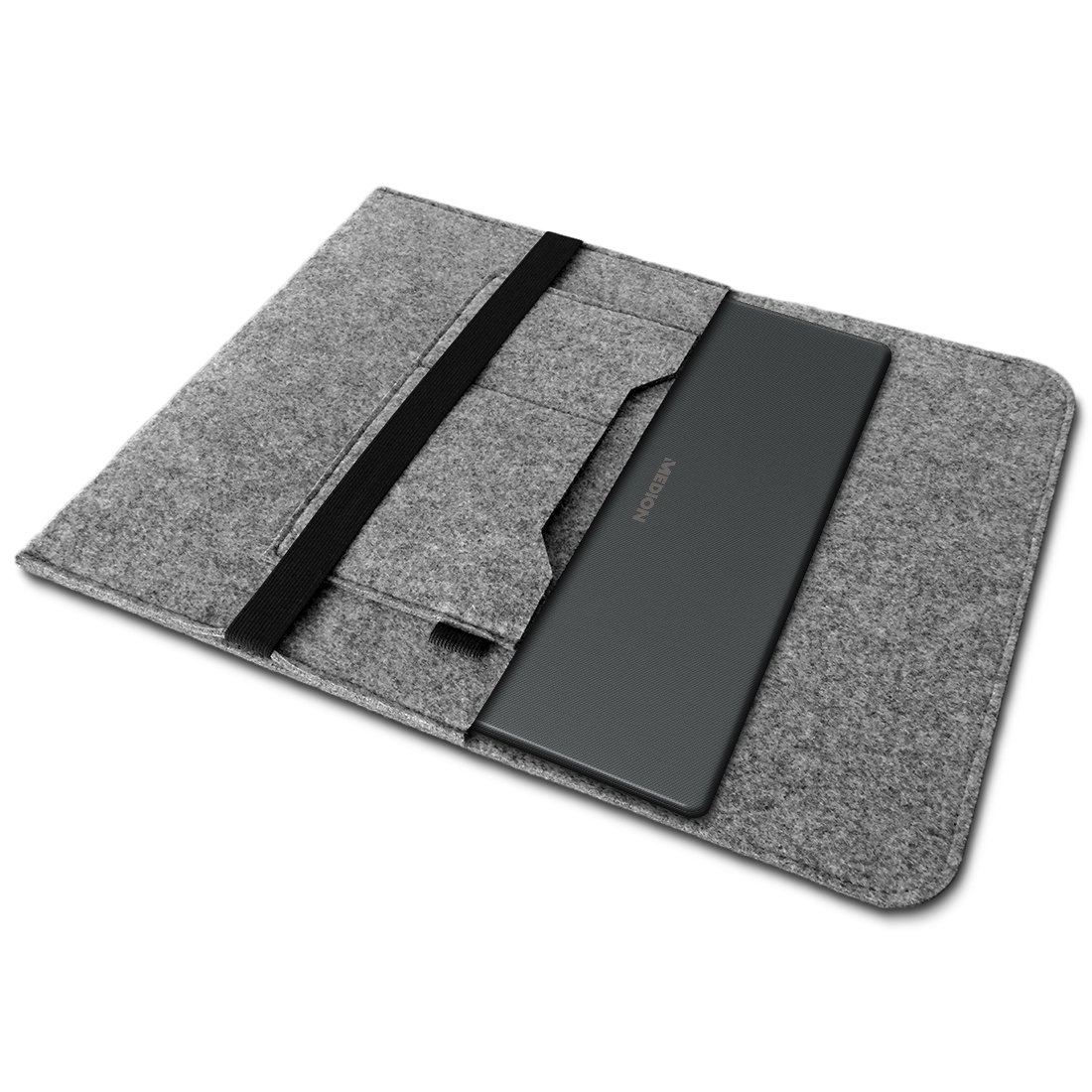 Medion Akoya P6678 Notebook Sleeve Case Bag Laptop Cover Durable Felt with Interior Pockets and Secure Fastener Grey