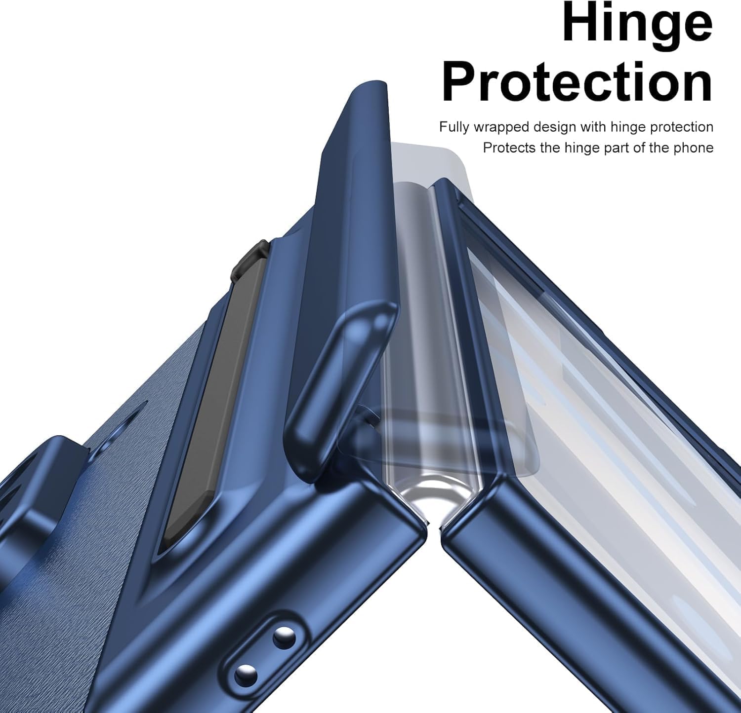 Luxury Vegan Leather Case for Samsung Galaxy Z Fold 5 (Blue) – Ultra Slim Protective Cover with S Pen Holder & Raised Camera Guards — Amazon image 4