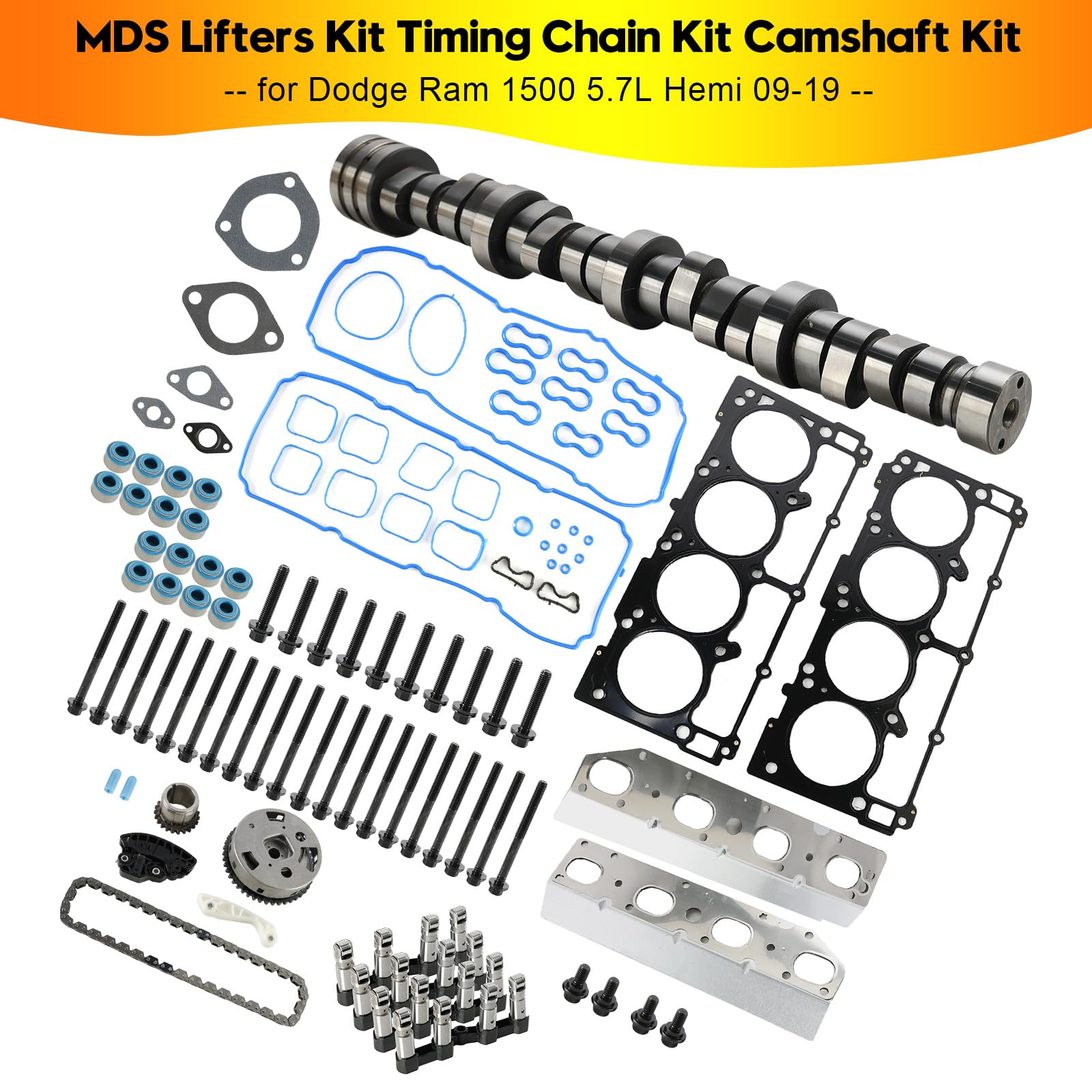Topteng MDS Lifters Kit Timing Chain Kit Nockenwellen Kit Passend für Dodge Ram 1500 5.7L Hemi 09-19