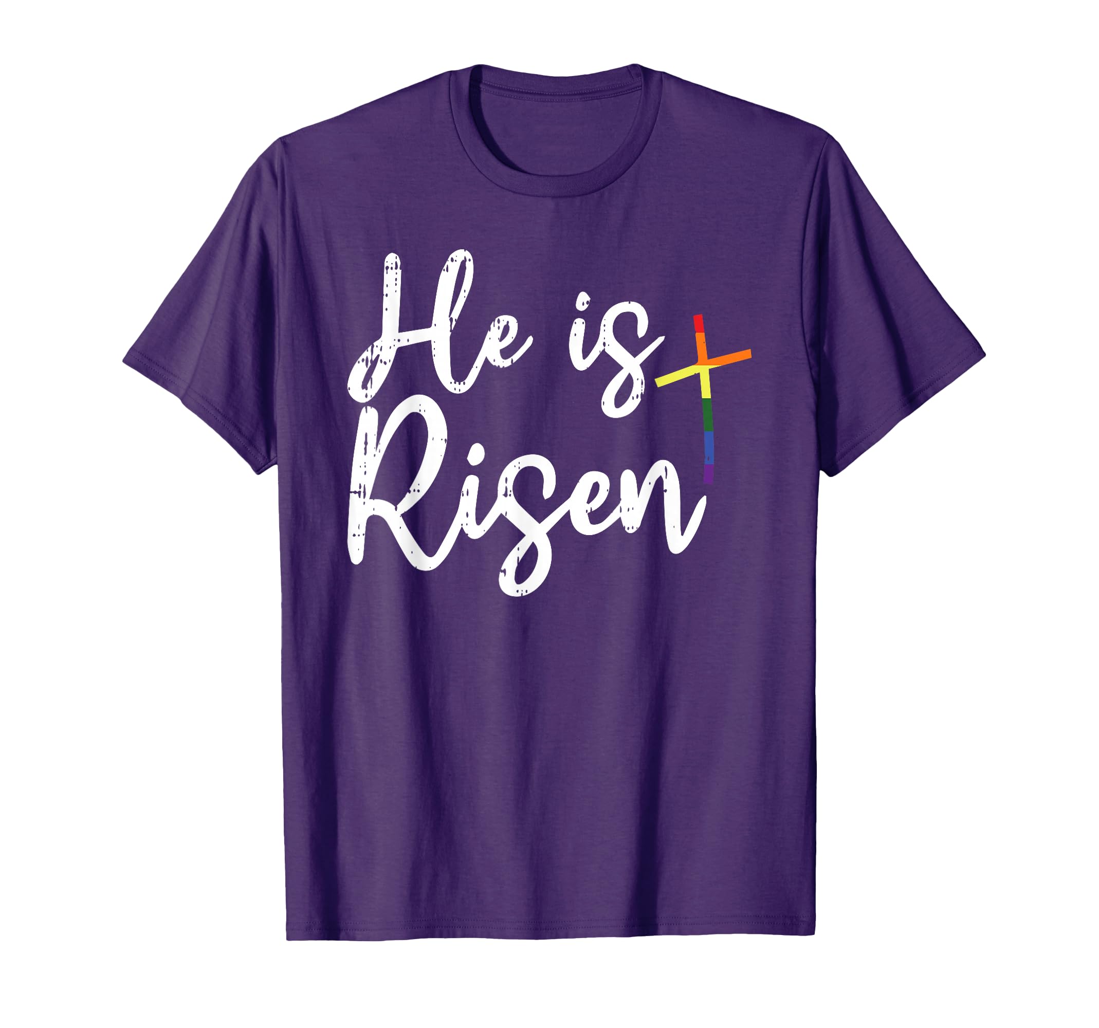 He Is Risen LGBT-Q Pride Rainbow Gay Christian Men Women T-Shirt