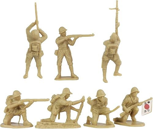 Miniatura 4 de BMC WW2 Iwo Jima Plastic Army Men - 32 figuras de soldado estadounidense y japonés