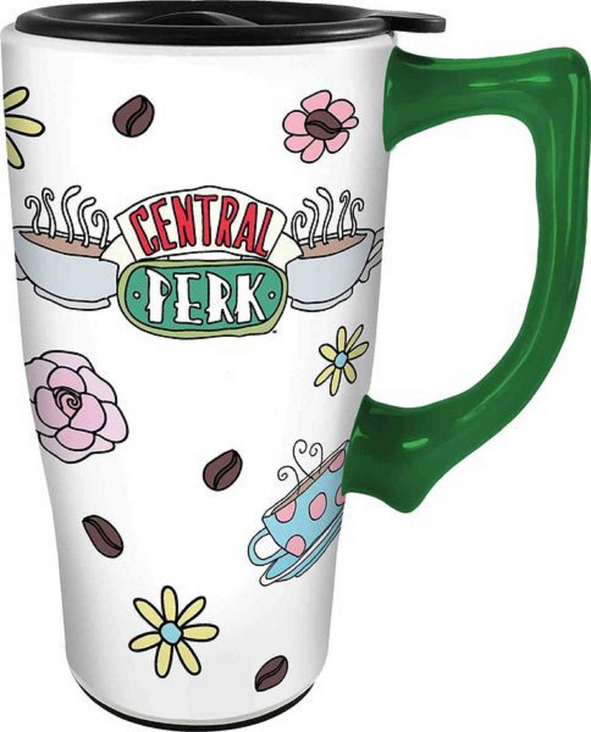 Spoontiques Central Perk Ceramic Travel Mug, 18 oz, White