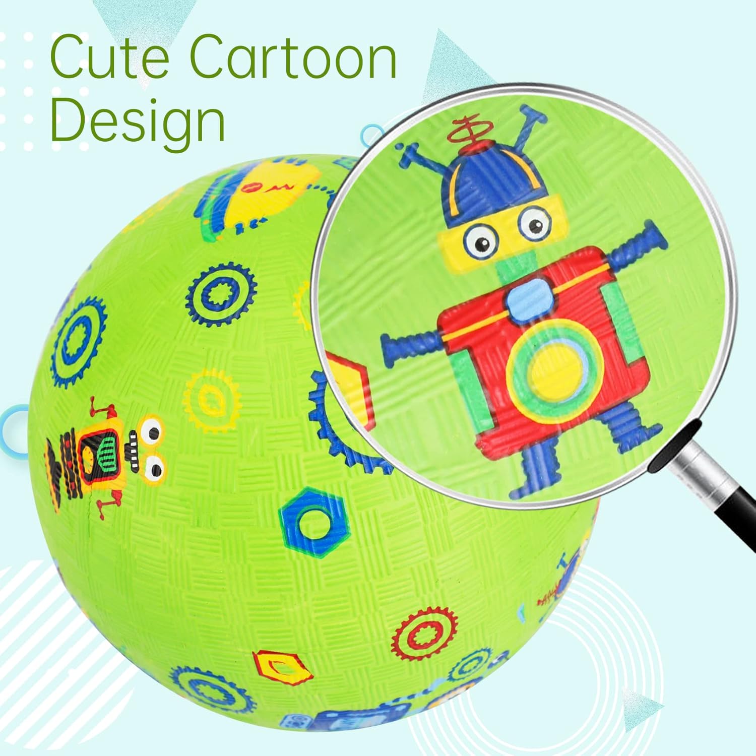 ZOOJOY Cartoon Playground Balls Toddlers,5" Rubber Kickballs,Outdoor/Indoor Ball Game for Kids,W/Pump (Green) : Sports & Outdoors