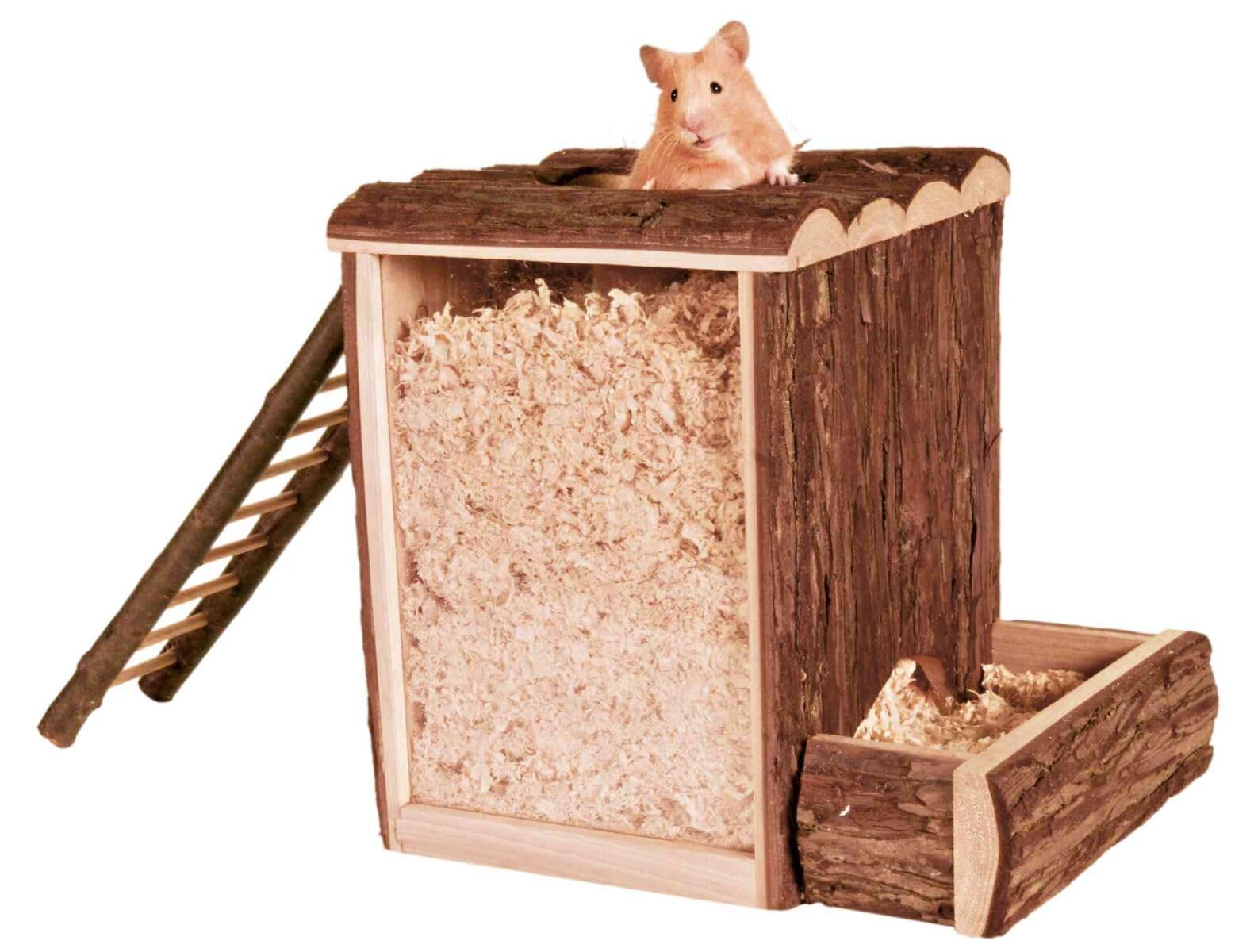 Trixie Large Wooden Digging Tower for Pet Hamster, 25 × 24 × 20 cm