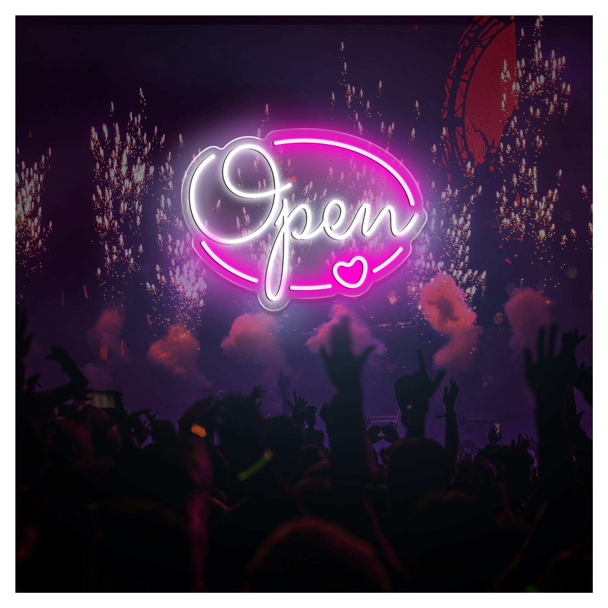 SHOUXI Sign Lamp Open Business Neon Sign, Suitable for Fitness Studio Decor with Brightness Adjustable 38cm