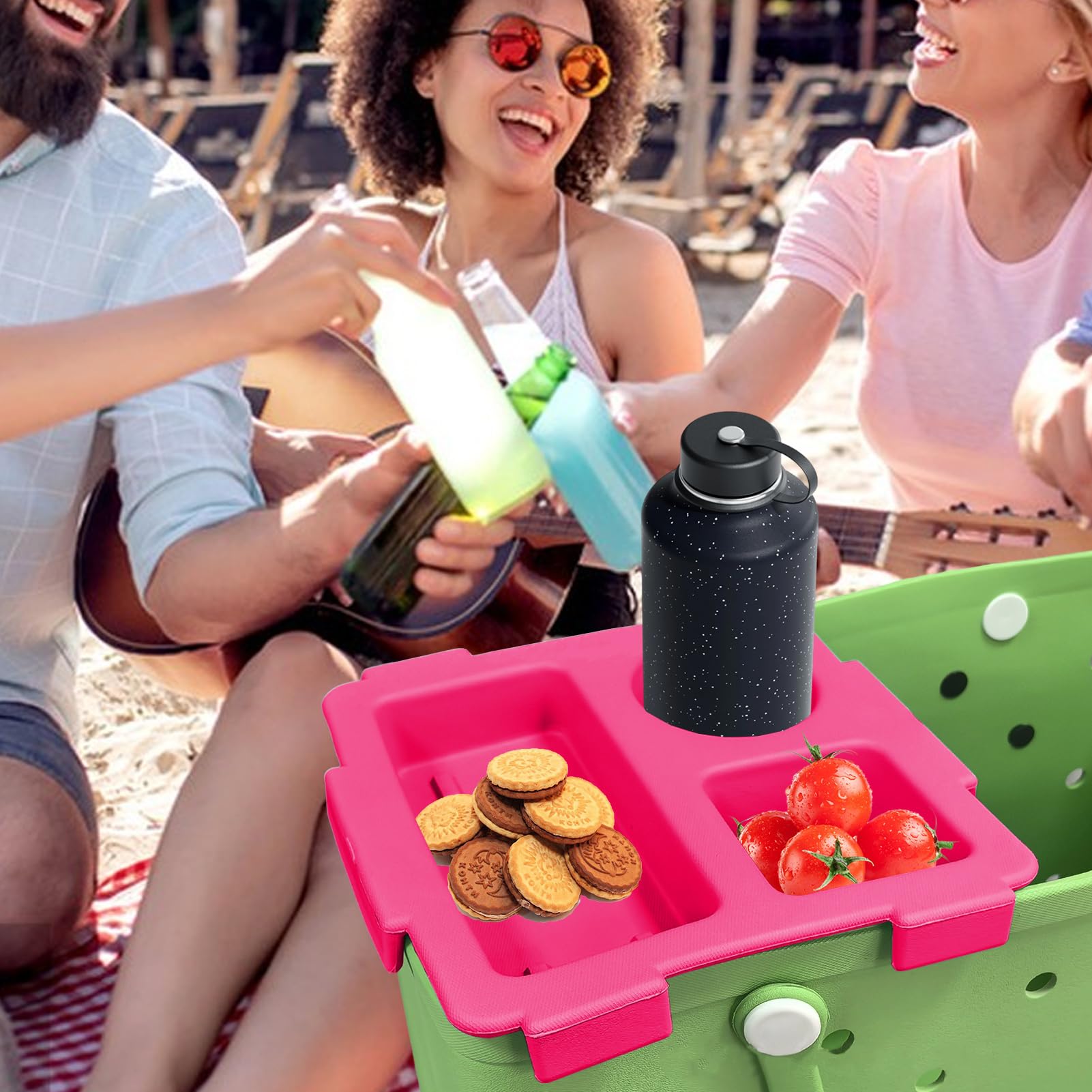 Soporte de Taza para Bolso Bogg, Accesorio de Soporte para Bebidas de Bolsas de Playa, Bandeja de Soporte de Copa para bocadillos, Soporte de Botellas de Agua para Accesorios de Bolsas Bogg