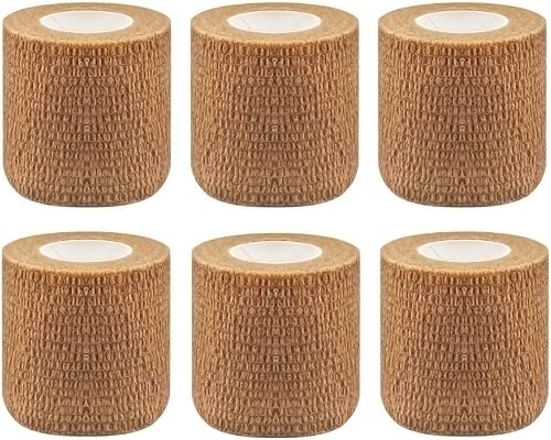 Envoltura de vendaje autoadhesiva, 6 rollos de envoltura autoadhesiva de 2 pulgadas, vendajes autoadhesivos, vendaje elástico para esguinces de