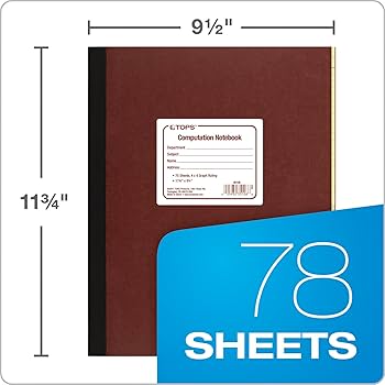 PiTaPa ノート TOPS Data Notebook w/Nine Columns, 8-1/2 x 11, White, 50