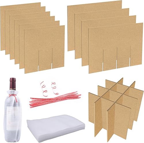 aromeili 2 juegos de separadores de vidrio para mudanza, embalaje de platos, cajas de mudanza de cocina, con 24 bolsas de espuma que cabe en caja de