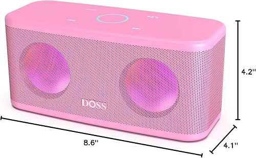 Miniatura 10 de DOSS SoundBox Plus - Altavoz Bluetooth con sonido superior, Bluetooth 5.0, emparejamiento estéreo inalámbrico, micrófono integrado, tiempo de