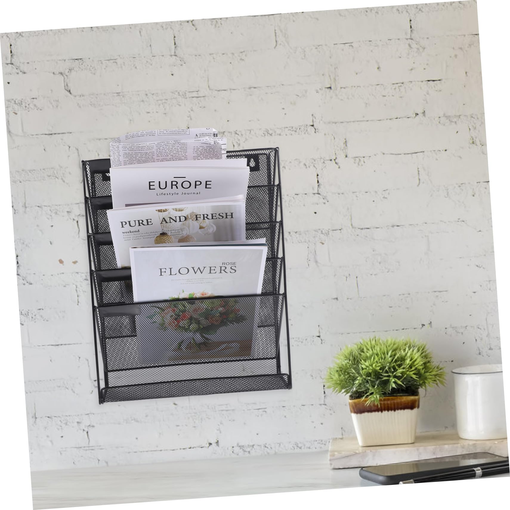 Organizador de Documentos de Pared Apilable de Hierro con Compartimentos Soporte para Archivos y Cartas Diseño Compacto y Resistente para Oficina y Hogar Color Negro