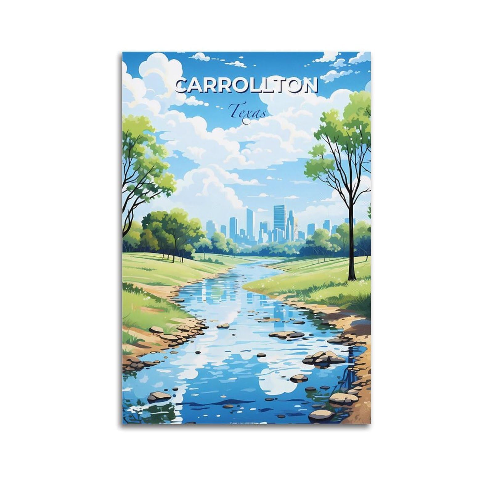 EZMLFA 5D Diamond Painting Kits for Adults,Carrollton Texas,Diamond Painting,Landscape Gem Art Kits Adult and Crafts Home Decor 40x50cm