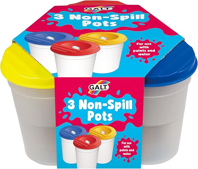 Galt Toys, 3 Non-Spill Pots, Paint Pots for Kids, Ages 3 Years Plus