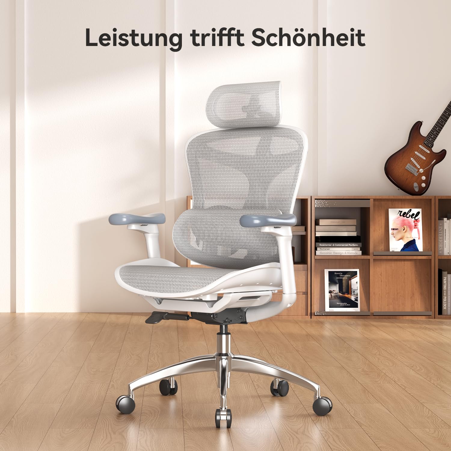 SIHOO Doro C300 Ergonomischer Bürostuhl mit ultraweichen 3D-Armlehnen, dynamischer Lordosenstütze für den Homeoffice-Stuhl, Verstellbarer Rückenlehne