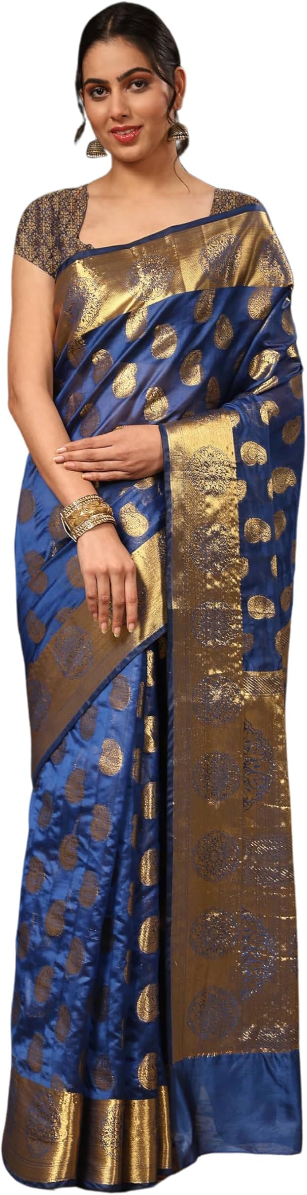 Silk ZoneWomen's Banarasi Art Silk Saree with Blouse Piece
