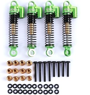RCAWD Double Barrel RC Shocks for Hobby Plus CR-18P Rock Van,Trail Hunter, T-Hunter Upgrades, Aluminum Front Rear RC Shocks Damper Parts for #240071#240012 Green