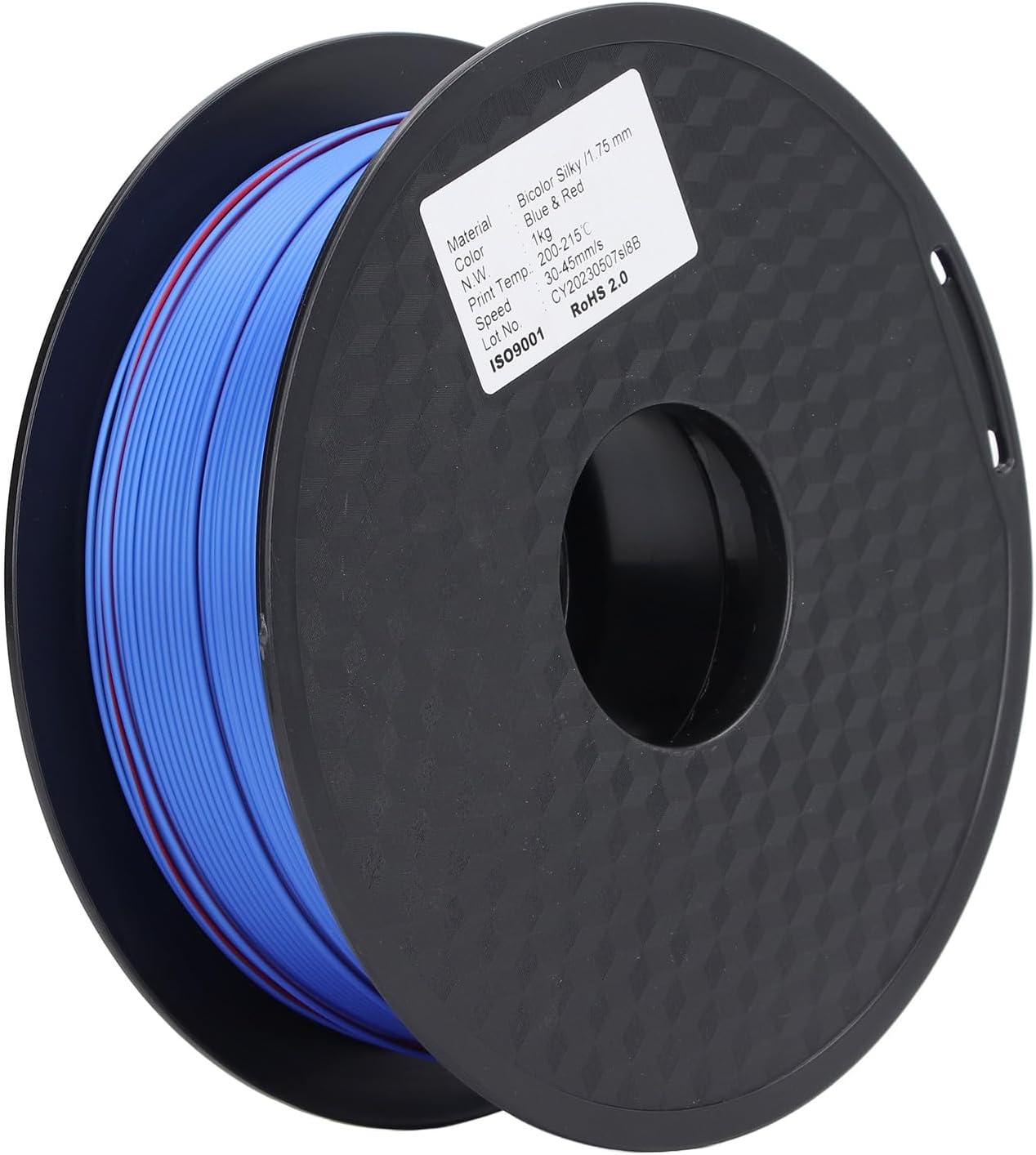 Dual Color Blue Red PLA 3D Printer Filament, 175mm. Soft 3D Printing Consumable, Neatly Wound PLA Filament with Detail Resolution, for 3D Printing Enthusiasts and Professionals,