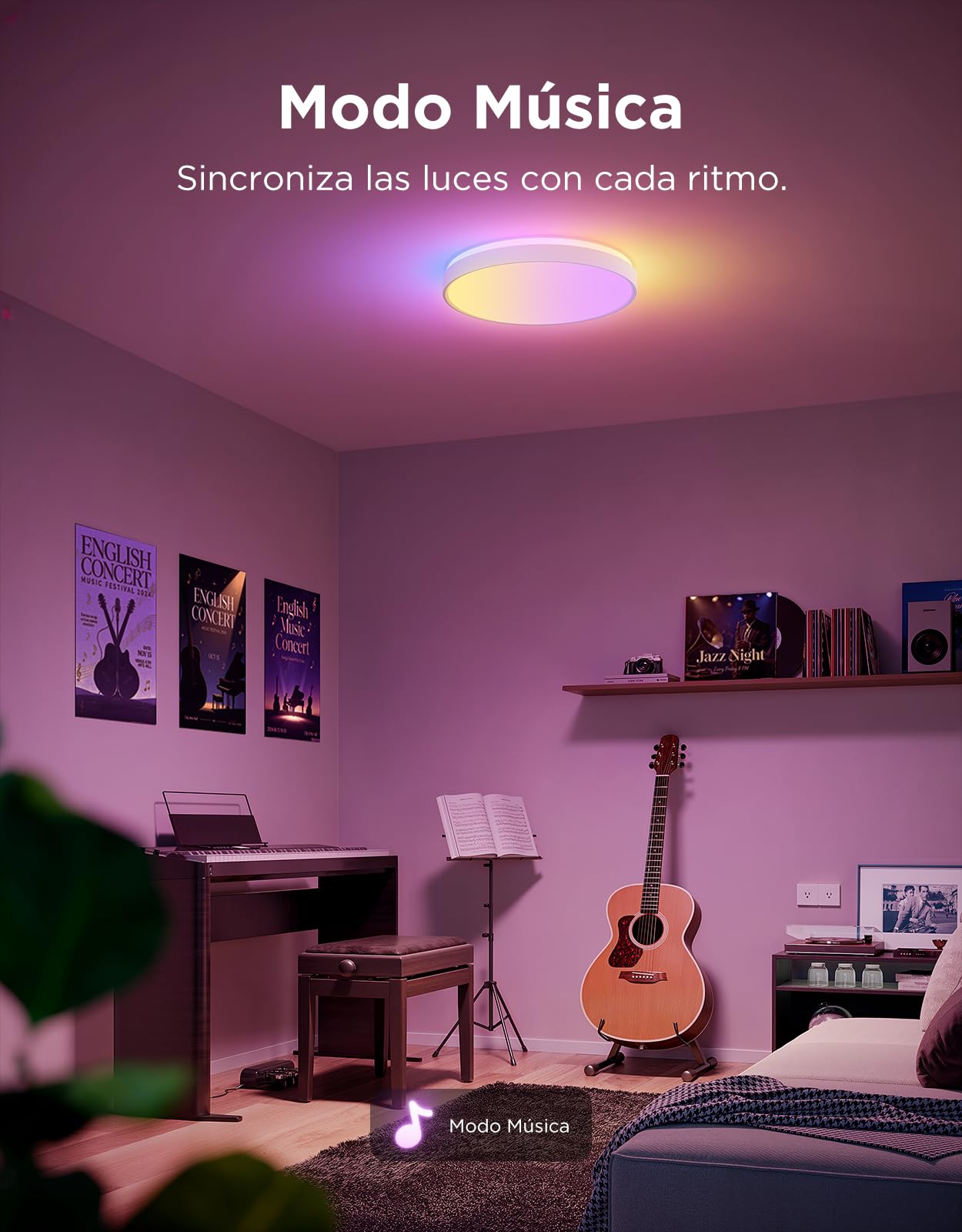 Govee Plafon LED Techo RGBIC 38cm, Lámpara Techo Inteligente 4300lm, 48,5W | Trabajar con Matter, Alexa, Google Assistant, 66+ modos de escena, Luz Interior para Salón, Dormitorio, Cocina, Pasillo