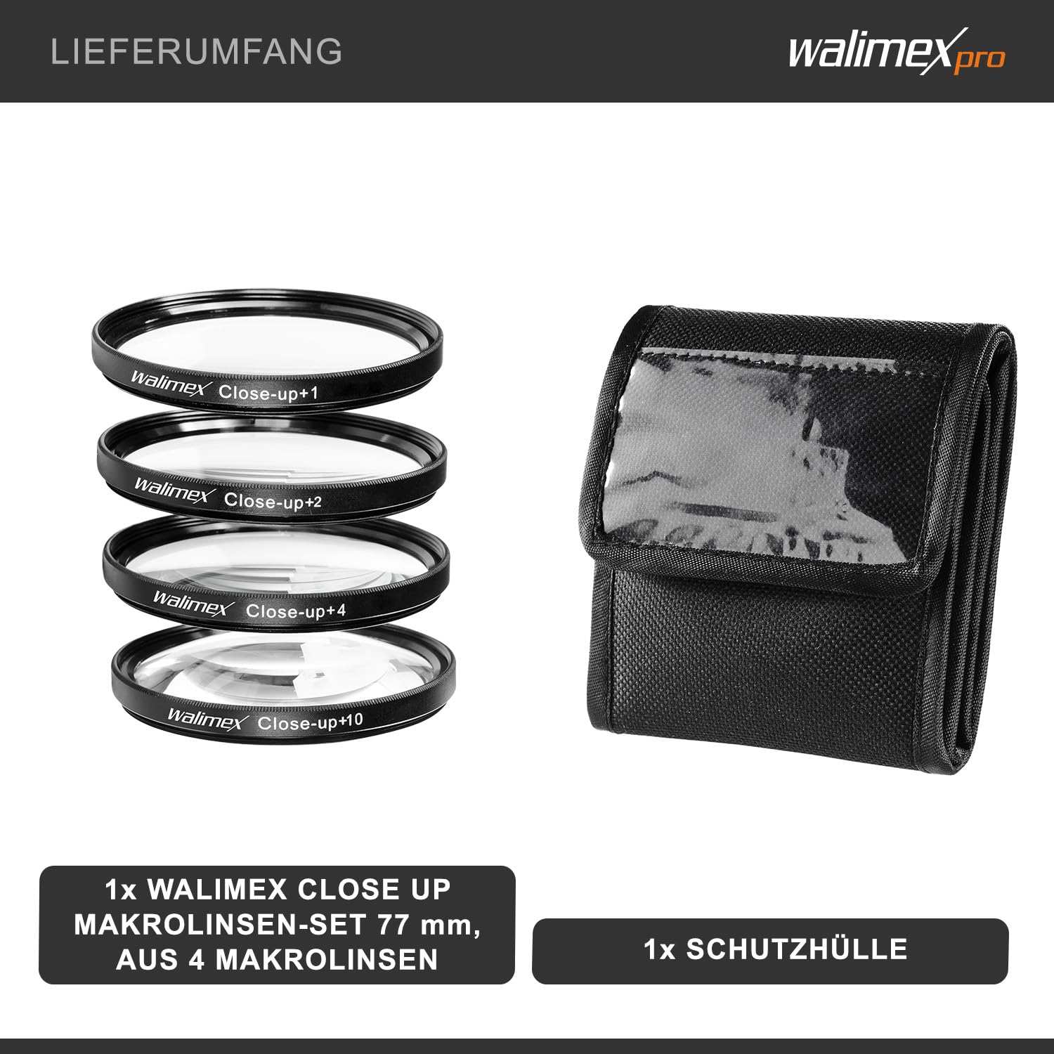 Kit walimex lentilles macro Close up 77 mm