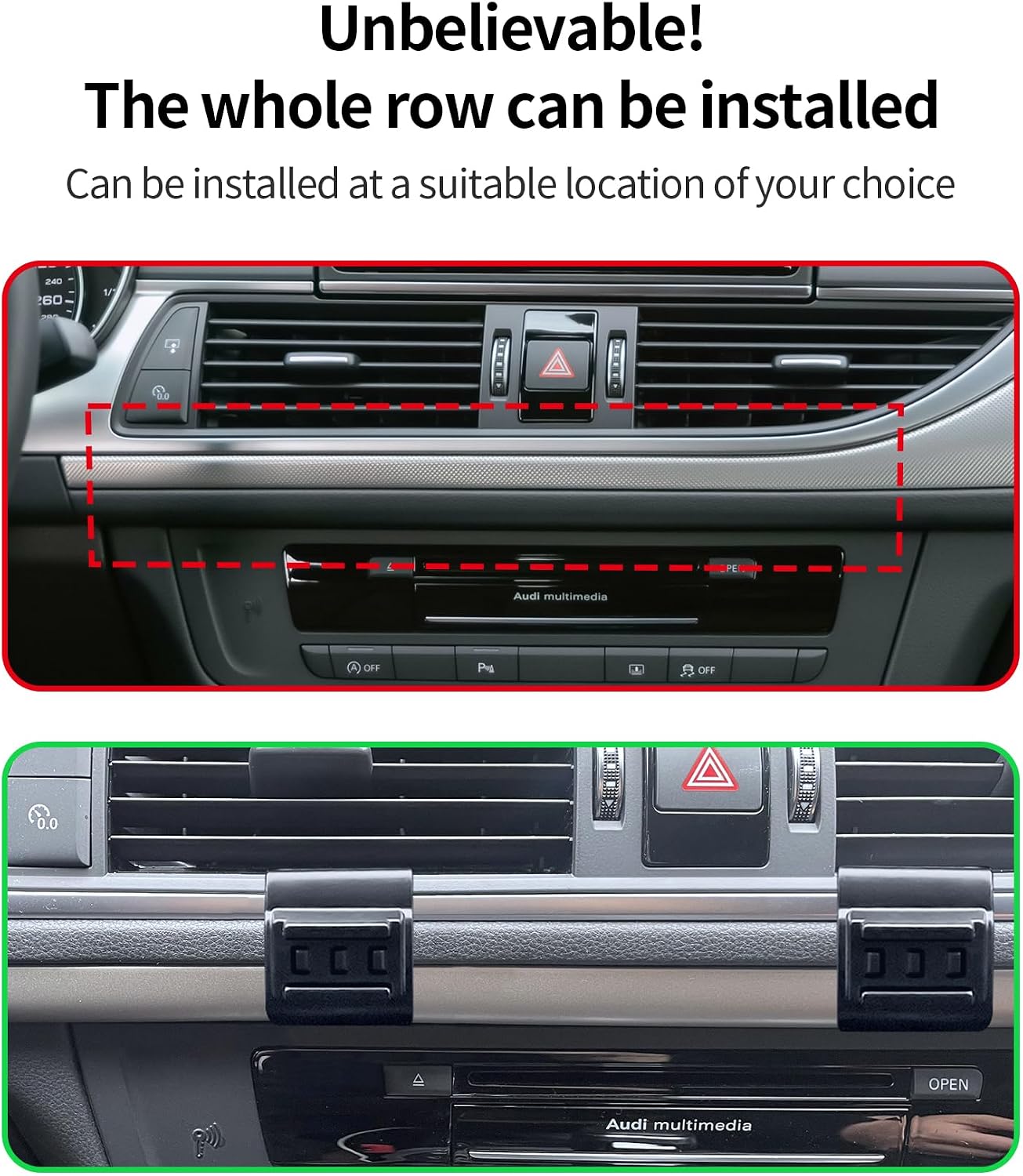 Wireless Charging Car Phone Holder for Audi A6/A7/S6/S7/RS6/RS7 2012-2018 Auto Accessories Navigation Bracket Interior Decoration, 360° Rotation Car Phone Mount Compatible with MagSafe