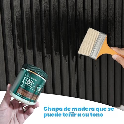 Miniatura 7 de Art3d Paquete de 2 paneles acústicos de madera de 108 x 12 pulgadas para pared, paneles de listones de madera insonorizados para pared y techo,