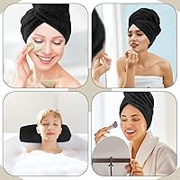 Vista 3 de SUNLAND Toallas de microfibra para el cabello, toalla de secado de cabello antiencrespamiento, súper absorbentes, de secado rápido, turbantes