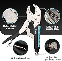 Vista 2 de SHALL Alicates de bloqueo de 6 piezas, juego de alicates Vice Grips, alicates de bloqueo de mandíbula curva de 5", 7" y 10", alicates de bloqueo