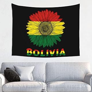 Bolivia Bolivian flag and Sunflower Tapestry for Bedroom Aesthetic Wall Hanging Funny Tapestries 29x37 inch Home Decor for Classroom Dorm Backdrop Decorations