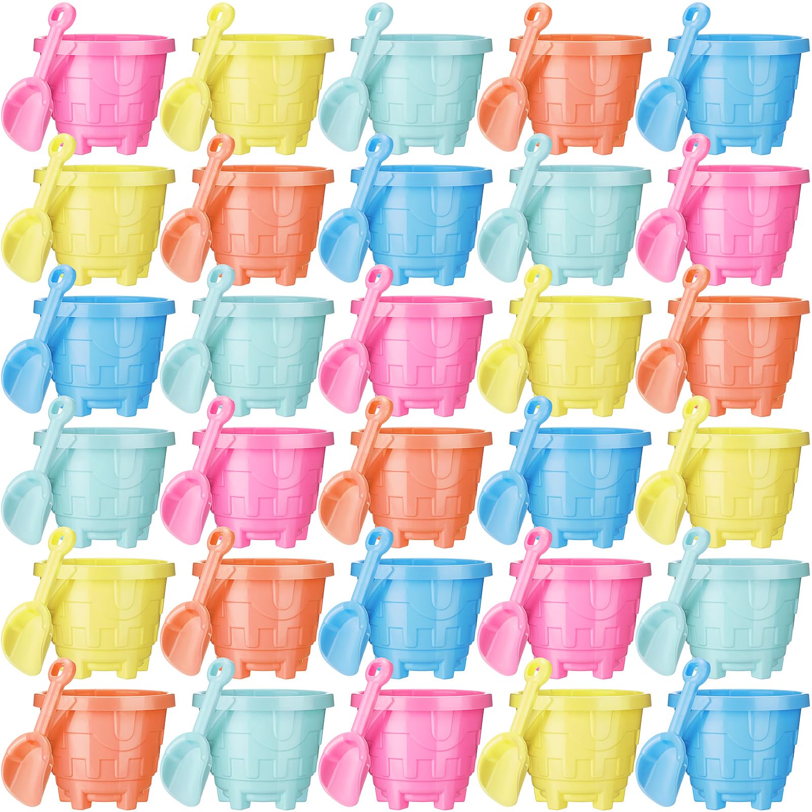 Sosation 50 Sets Sand Buckets and Shovels for Kids