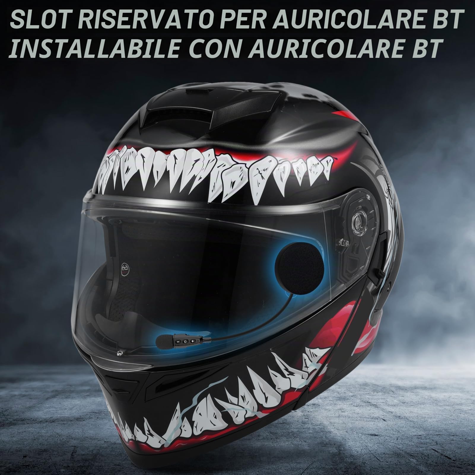 Casco da moto, casco integrale modulare leggero, casco apribile con doppia visiera e fanale posteriore a LED ricaricabile per adulti, uomini e donne-L